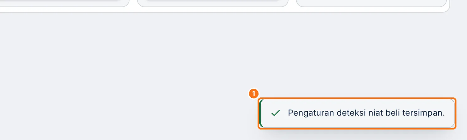 Notifikasi setelah pengaturan Deteksi AI disimpan