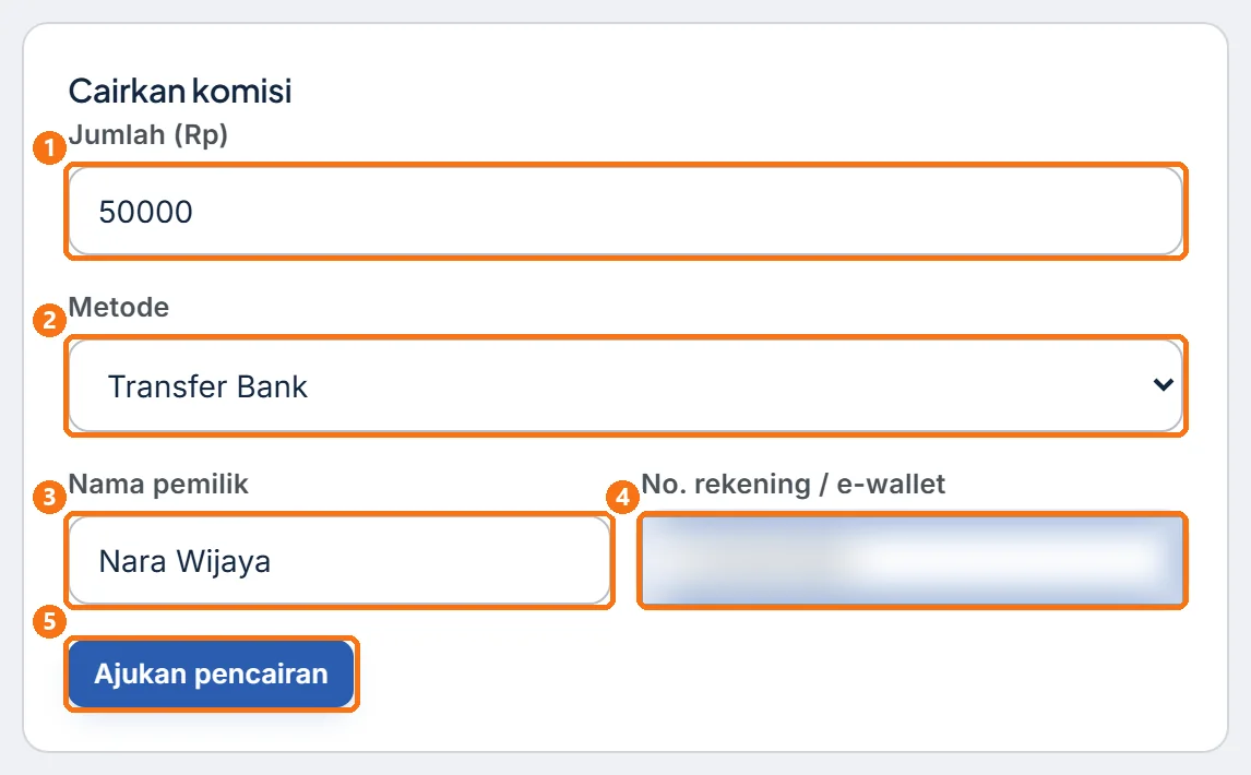 Form Cairkan komisi