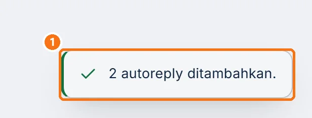 Notifikasi hasil impor di halaman Autoreply
